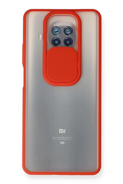 Xiaomi Mi 10T Lite Kılıf Palm Buzlu Kamera Sürgülü Silikon - Kırmızı