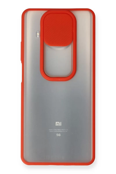 Xiaomi Mi 10T Lite Kılıf Palm Buzlu Kamera Sürgülü Silikon - Kırmızı