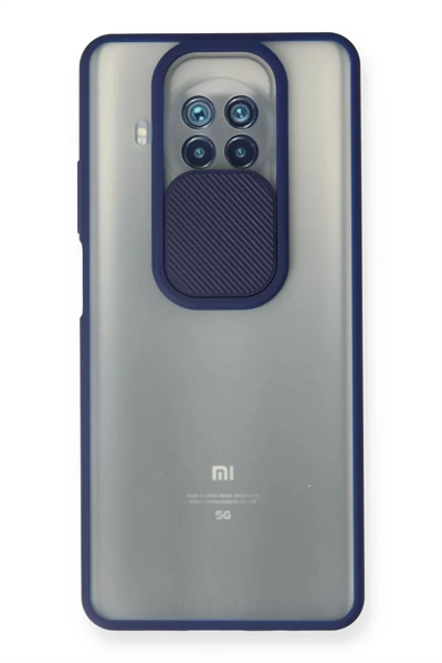 Xiaomi Mi 10T Lite Kılıf Palm Buzlu Kamera Sürgülü Silikon - Lacivert
