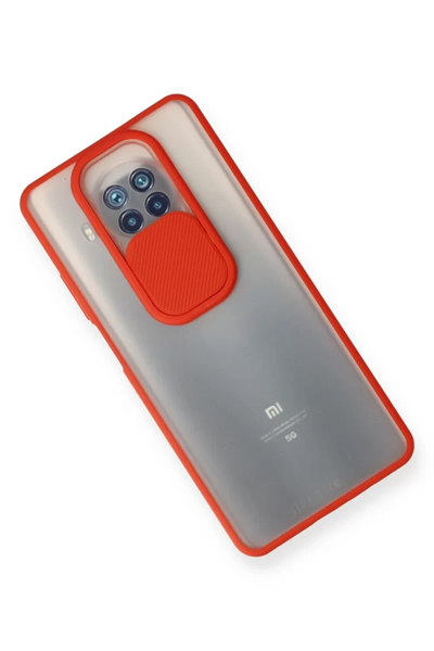 Xiaomi Mi 10T Lite Kılıf Palm Buzlu Kamera Sürgülü Silikon - Kırmızı