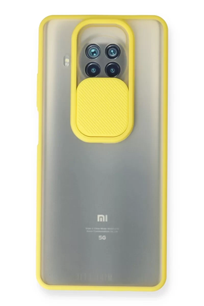 Xiaomi Mi 10T Lite Kılıf Palm Buzlu Kamera Sürgülü Silikon - Sarı