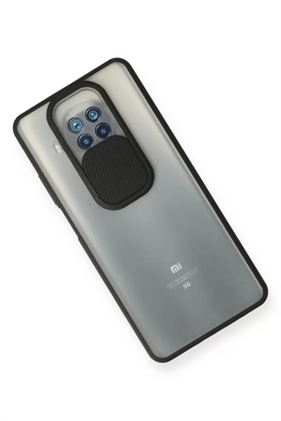 Xiaomi Mi 10T Lite Kılıf Palm Buzlu Kamera Sürgülü Silikon - Siyah
