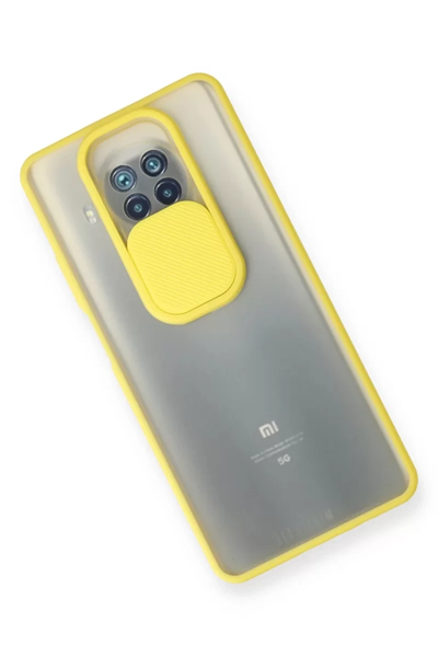 Xiaomi Mi 10T Lite Kılıf Palm Buzlu Kamera Sürgülü Silikon - Sarı