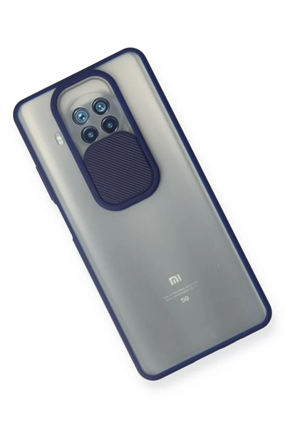 Xiaomi Mi 10T Lite Kılıf Palm Buzlu Kamera Sürgülü Silikon - Lacivert