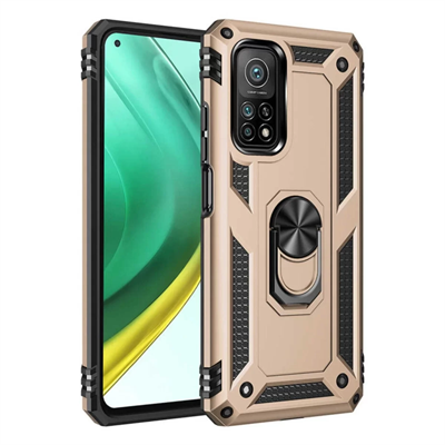 Xiaomi Mi 10T Pro Kılıf Sofya Yüzüklü Silikon Kapak - Gold