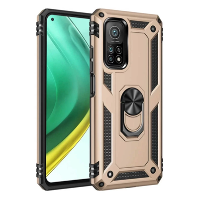 Xiaomi Mi 10T Pro Kılıf Sofya Yüzüklü Silikon Kapak - Gold