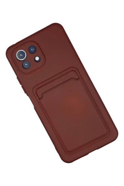 Xiaomi Mi 11 Kılıf Kelvin Kartvizitli Silikon - Bordo