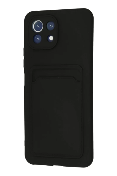 Xiaomi Mi 11 Kılıf Kelvin Kartvizitli Silikon - Siyah