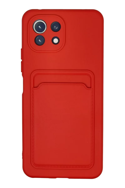 Xiaomi Mi 11 Kılıf Kelvin Kartvizitli Silikon - Kırmızı