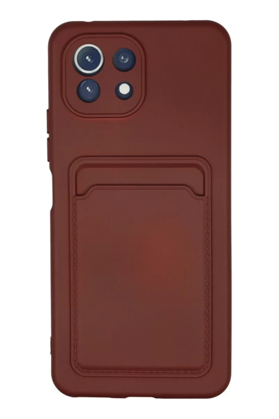 Xiaomi Mi 11 Kılıf Kelvin Kartvizitli Silikon - Bordo