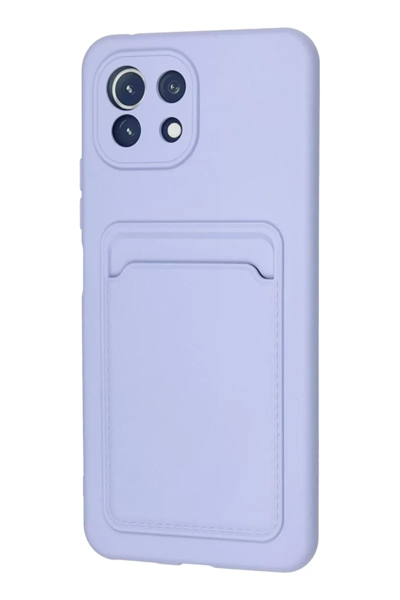 Xiaomi Mi 11 Kılıf Kelvin Kartvizitli Silikon - Lila