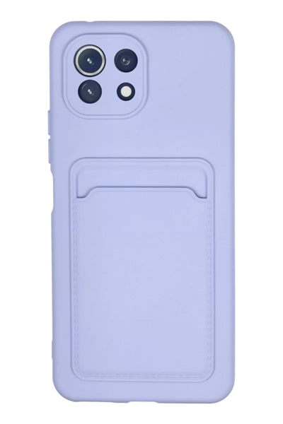 Xiaomi Mi 11 Kılıf Kelvin Kartvizitli Silikon - Lila