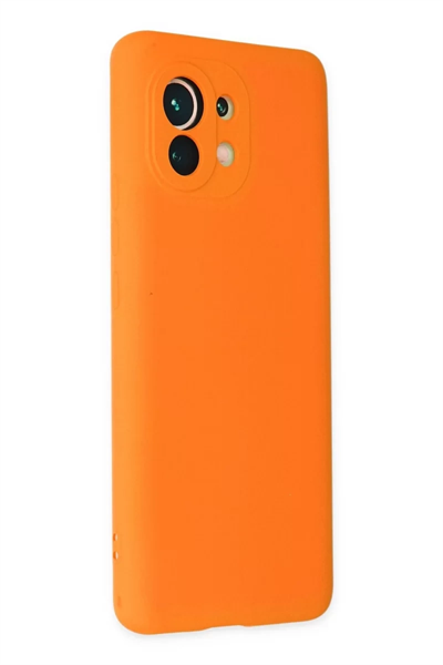 Xiaomi Mi 11 Kılıf Nano içi Kadife Silikon - Turuncu