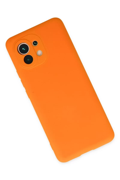 Xiaomi Mi 11 Kılıf Nano içi Kadife Silikon - Turuncu