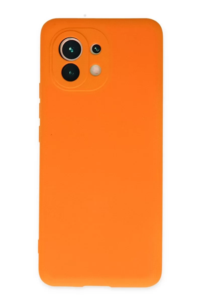 Xiaomi Mi 11 Kılıf Nano içi Kadife Silikon - Turuncu