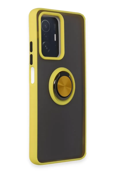 Xiaomi Mi 11T Pro Kılıf Montreal Yüzüklü Silikon Kapak - Sarı