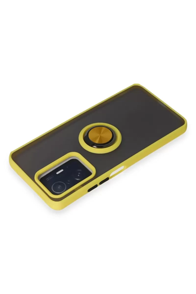 Xiaomi Mi 11T Pro Kılıf Montreal Yüzüklü Silikon Kapak - Sarı
