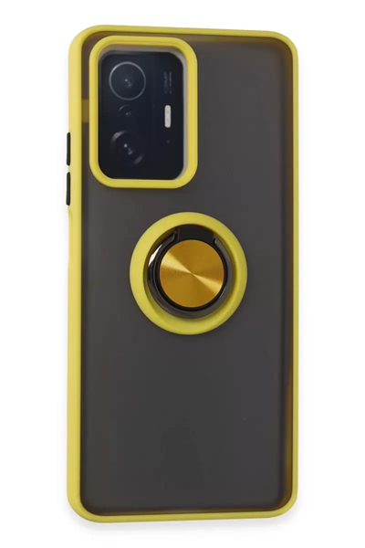 Xiaomi Mi 11T Pro Kılıf Montreal Yüzüklü Silikon Kapak - Sarı