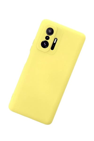 Xiaomi Mi 11T Pro Kılıf Nano içi Kadife Silikon - Sarı