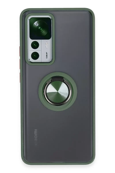 Xiaomi Mi 12T Pro Kılıf Montreal Yüzüklü Silikon Kapak - Yeşil