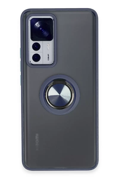Xiaomi Mi 12T Pro Kılıf Montreal Yüzüklü Silikon Kapak - Lacivert