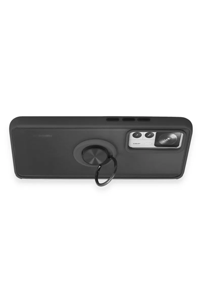 Xiaomi Mi 12T Pro Kılıf Montreal Yüzüklü Silikon Kapak - Siyah
