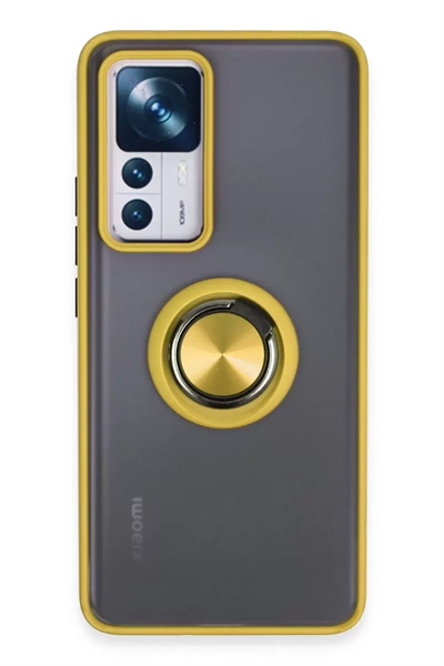 Xiaomi Mi 12T Pro Kılıf Montreal Yüzüklü Silikon Kapak - Sarı
