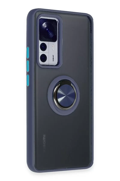 Xiaomi Mi 12T Pro Kılıf Montreal Yüzüklü Silikon Kapak - Lacivert