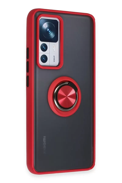 Xiaomi Mi 12T Pro Kılıf Montreal Yüzüklü Silikon Kapak - Kırmızı