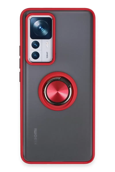 Xiaomi Mi 12T Pro Kılıf Montreal Yüzüklü Silikon Kapak - Kırmızı