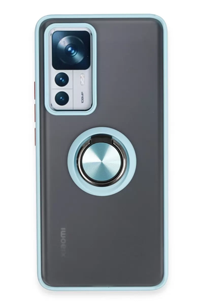Xiaomi Mi 12T Pro Kılıf Montreal Yüzüklü Silikon Kapak - Buz Mavi