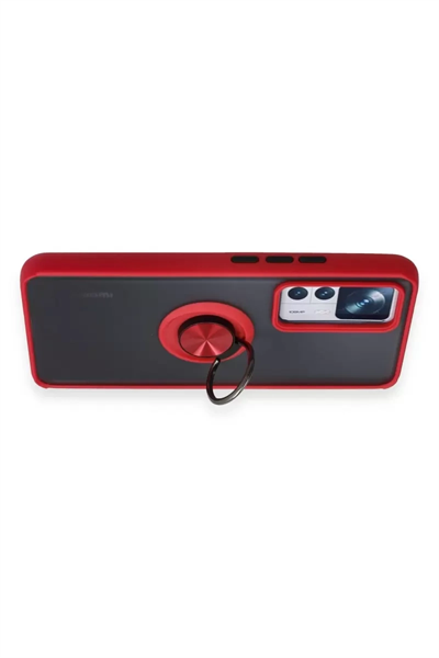 Xiaomi Mi 12T Pro Kılıf Montreal Yüzüklü Silikon Kapak - Kırmızı