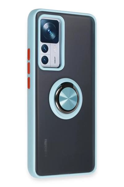 Xiaomi Mi 12T Pro Kılıf Montreal Yüzüklü Silikon Kapak - Buz Mavi