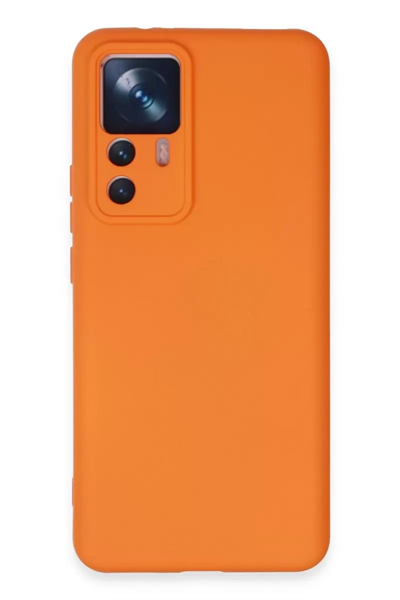 Xiaomi Mi 12T Pro Kılıf Nano içi Kadife Silikon - Turuncu