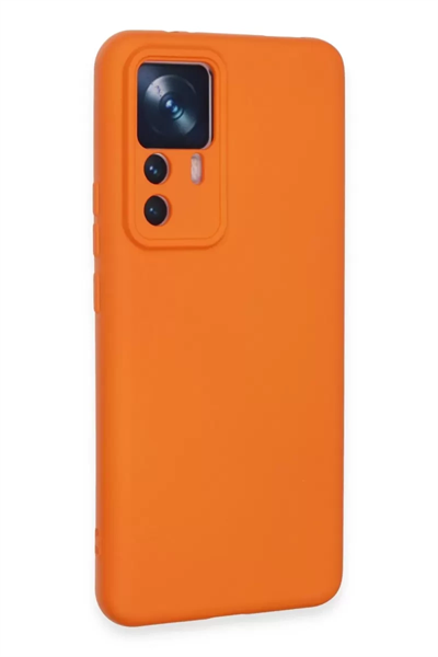 Xiaomi Mi 12T Pro Kılıf Nano içi Kadife Silikon - Turuncu