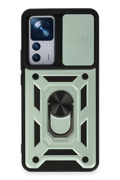 Xiaomi Mi 12T Pro Kılıf Pars Lens Yüzüklü Silikon - Yeşil