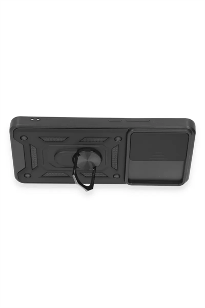 Xiaomi Mi 12T Pro Kılıf Pars Lens Yüzüklü Silikon - Siyah