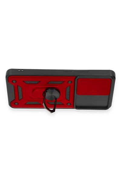 Xiaomi Mi 12T Pro Kılıf Pars Lens Yüzüklü Silikon - Kırmızı