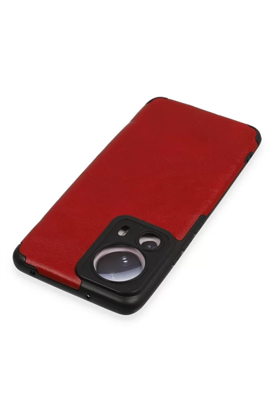 Xiaomi Mi 13 Lite Kılıf Loop Deri Silikon - Kırmızı