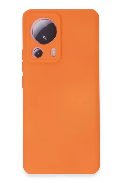 Xiaomi Mi 13 Lite Kılıf Nano içi Kadife Silikon - Turuncu