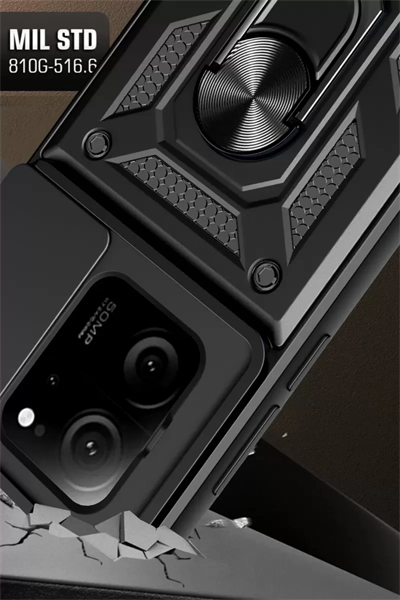 Xiaomi Mi 13T Pro Kılıf Pars Lens Yüzüklü Silikon - Kırmızı