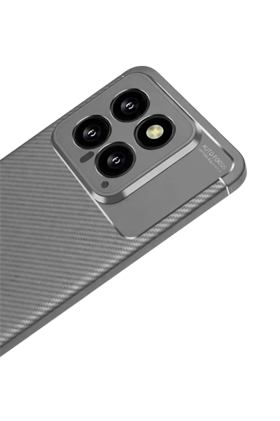 Xiaomi Mi 14T Kılıf Auto Focus Karbon Kapak - Gri