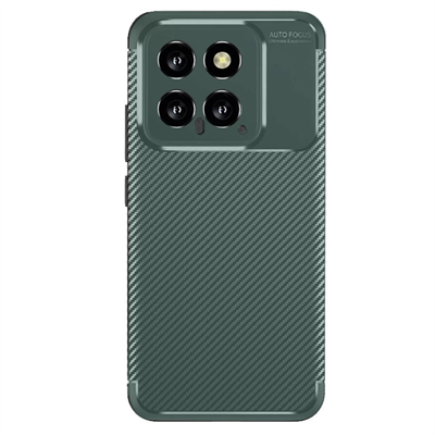 Xiaomi Mi 14T Kılıf Auto Focus Karbon Kapak - Koyu Yeşil
