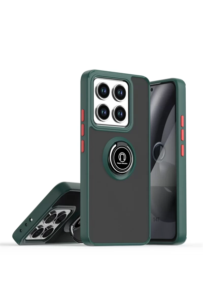 Xiaomi Mi 14T Montreal Yüzüklü Silikon Kapak - Yeşil