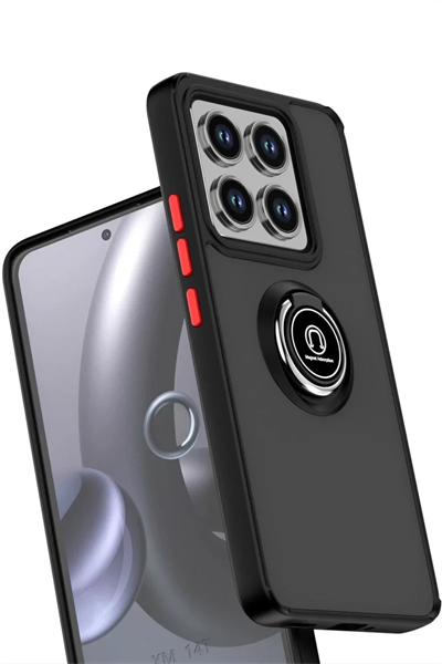 Xiaomi Mi 14T Montreal Yüzüklü Silikon Kapak - Kırmızı