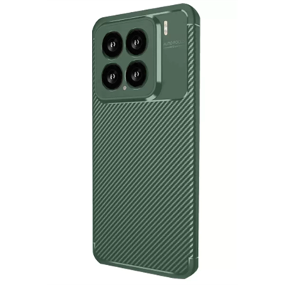 Xiaomi Mi 15 Kılıf Auto Focus Karbon Kapak - Koyu Yeşil