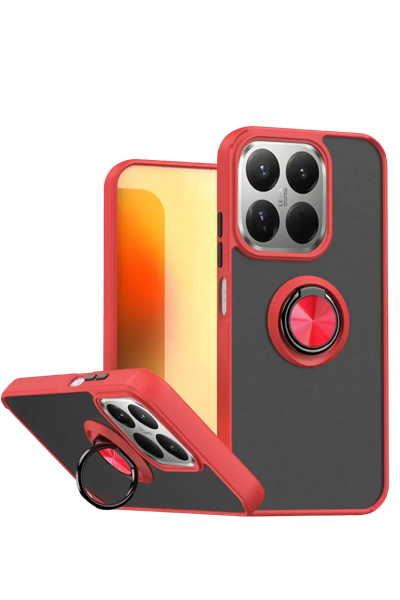 Xiaomi Mi 15T Montreal Yüzüklü Silikon Kapak - Kırmızı
