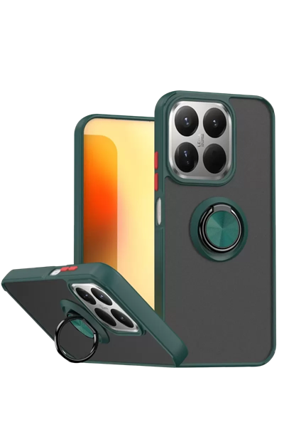 Xiaomi Mi 15T Montreal Yüzüklü Silikon Kapak - Yeşil