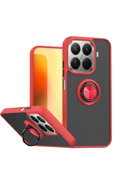 Xiaomi Mi 15T Pro Montreal Yüzüklü Silikon Kapak - Kırmızı