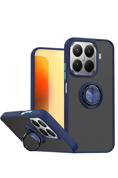 Xiaomi Mi 15T Pro Montreal Yüzüklü Silikon Kapak - Lacivert